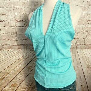 Ann Taylor ribbed knit halter top